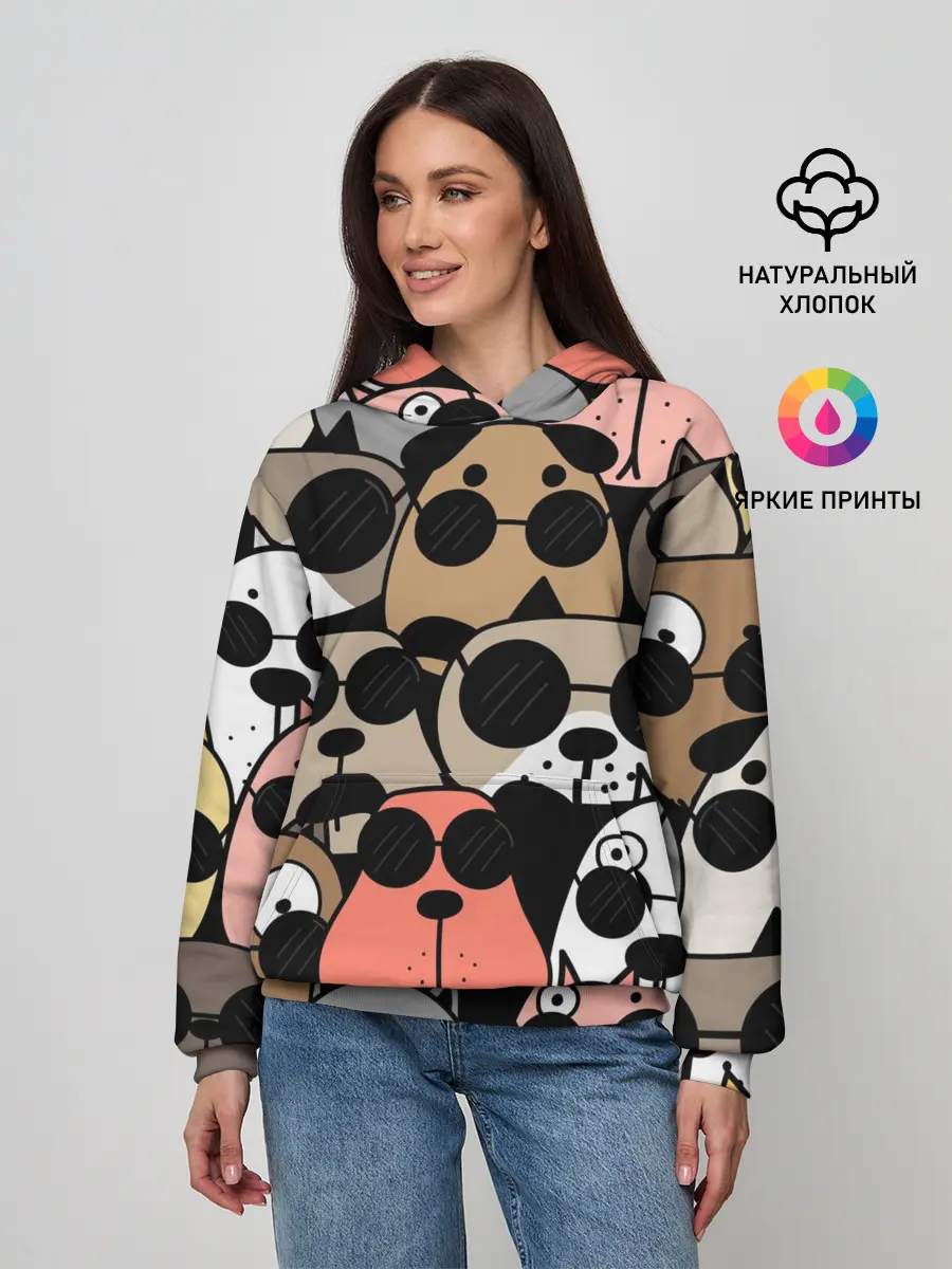 Женское худи / Серьезные псы