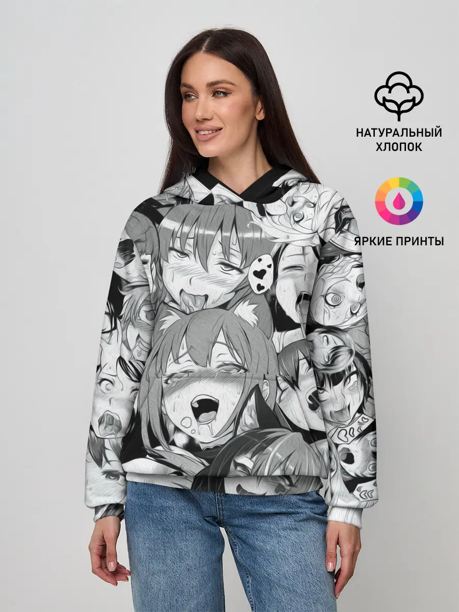 Женское худи / AHEGAO monochrome