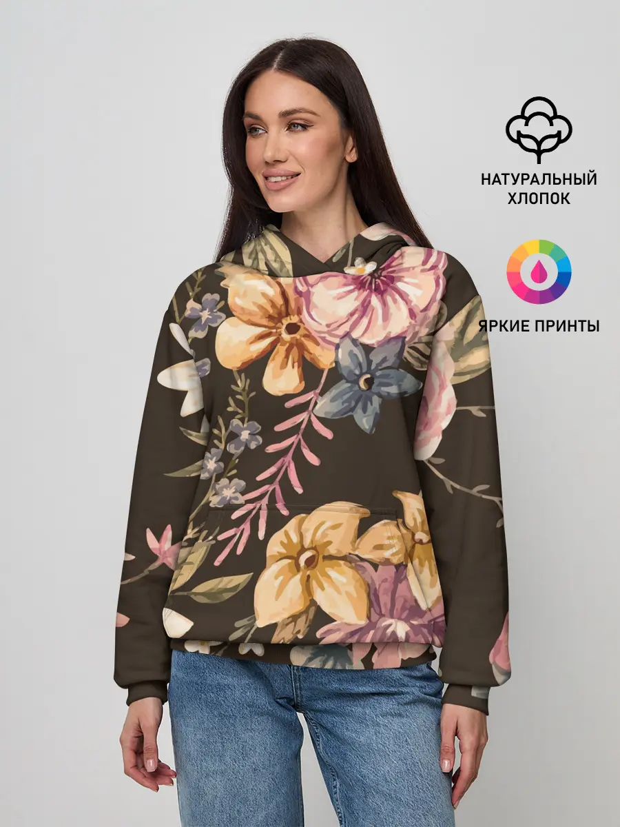Женское худи / цветы