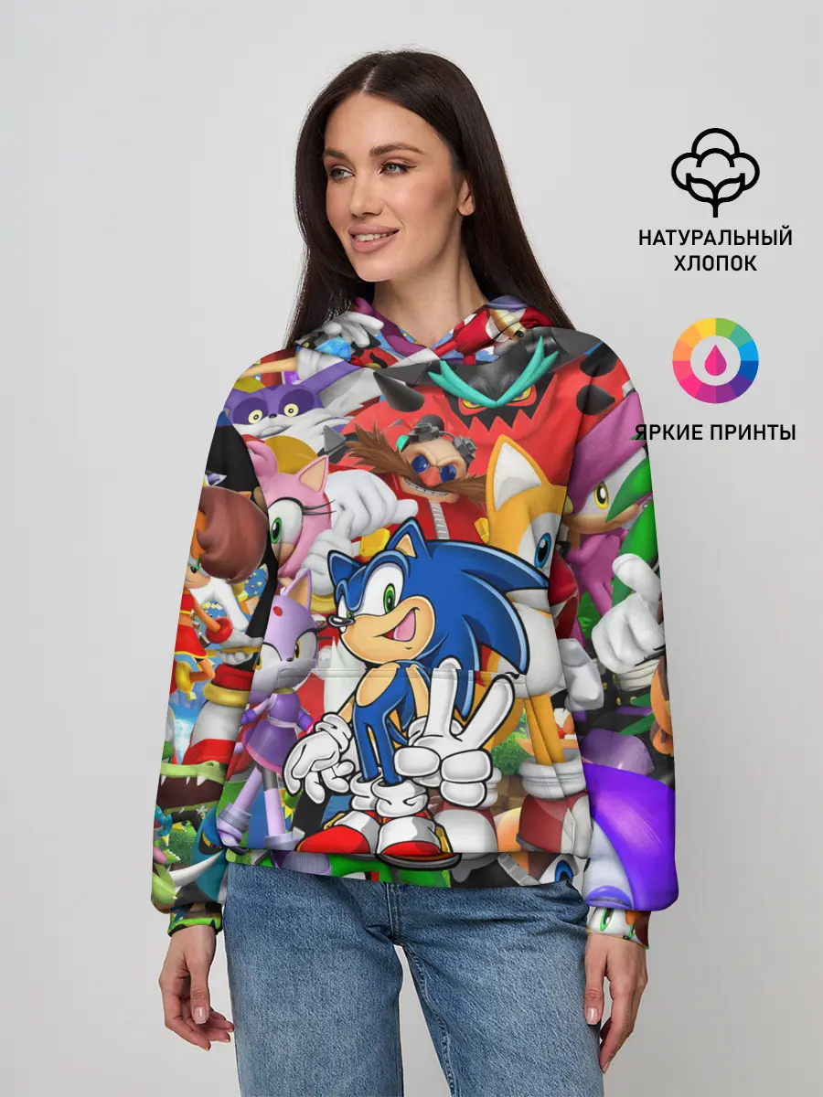 Женское худи / Sonic ПЕРСОНАЖИ