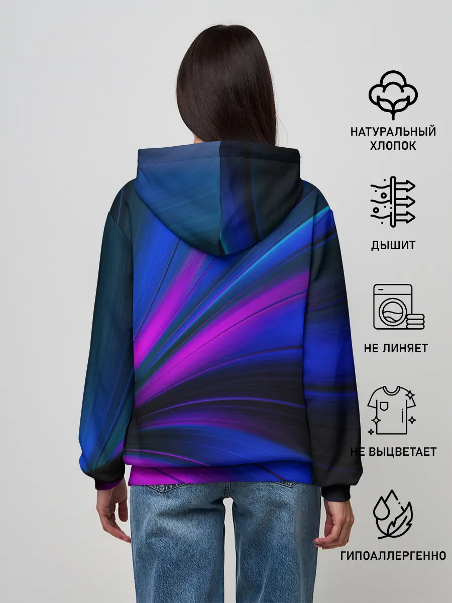 Женское худи / НЕОНОВЫЕ ВОЛНЫ | NEON STRIPES