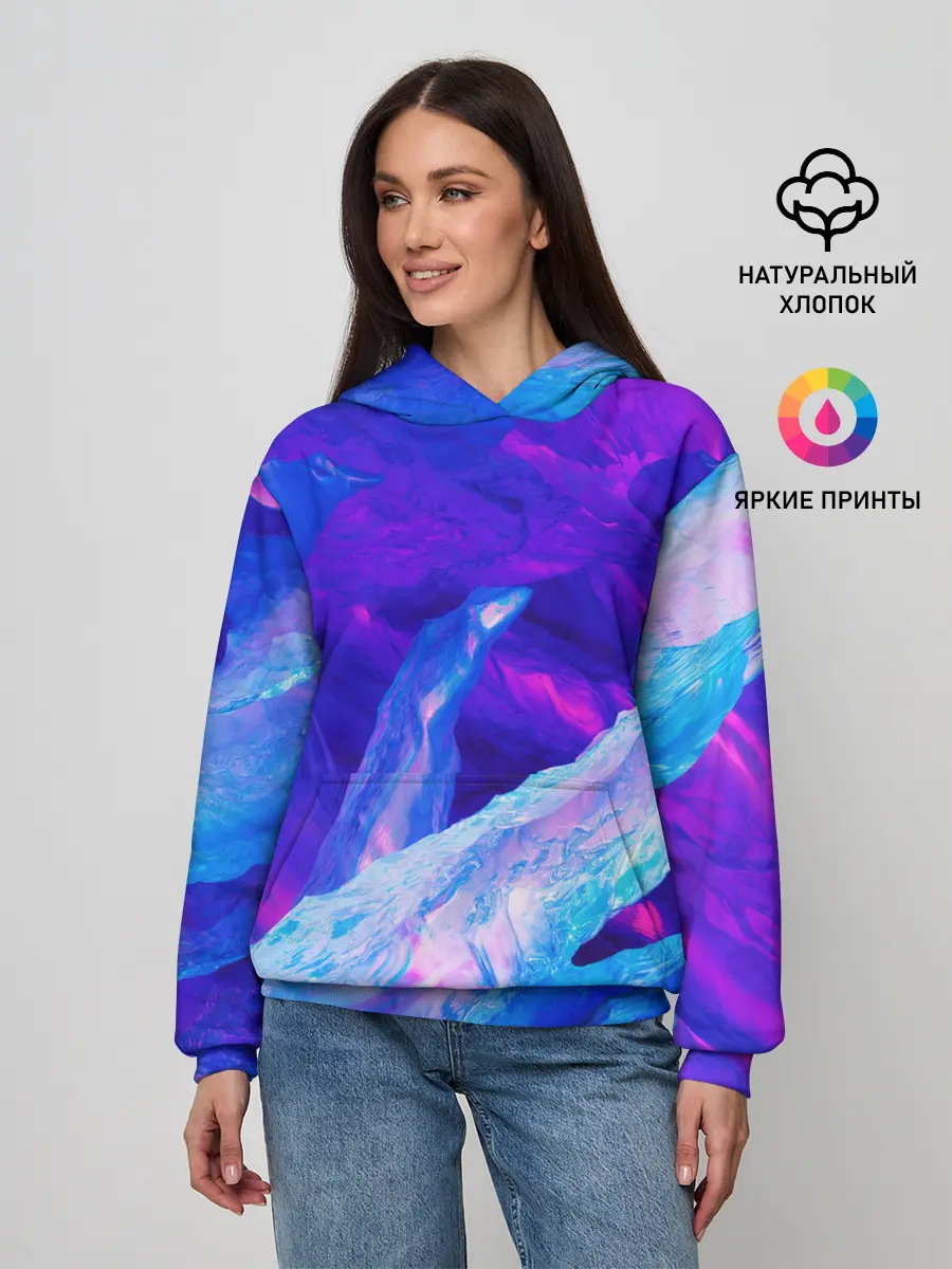 Женское худи / ЛЕДЯНОЙ НЕОН