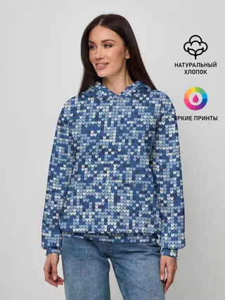 Женское худи / ВЯЗАНЫЙ КАМУФЛЯЖ