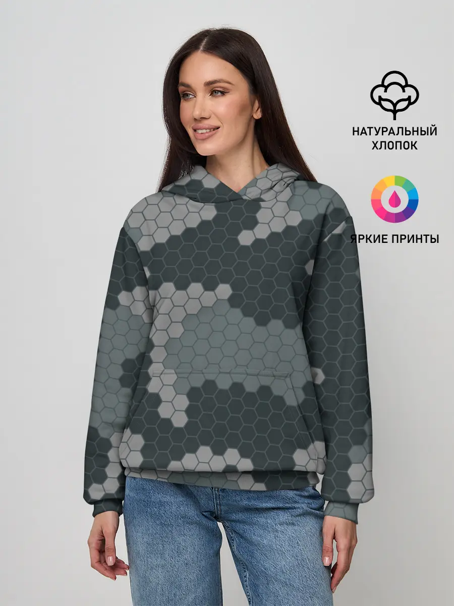 Женское худи / КАМУФЛЯЖ СОТЫ