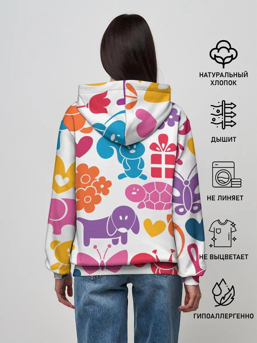 Женское худи / Звери, детская