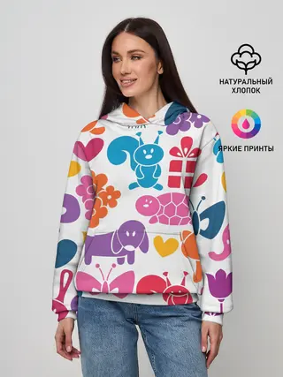 Женское худи / Звери, детская