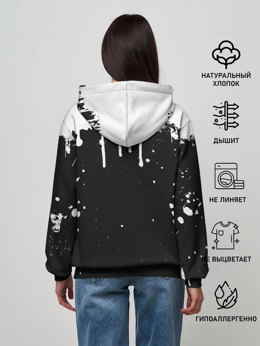 Женское худи / Ахегао лицо чб