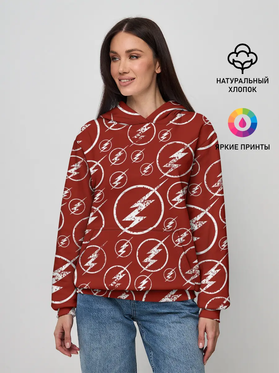 Женское худи / The Flash Logo Pattern
