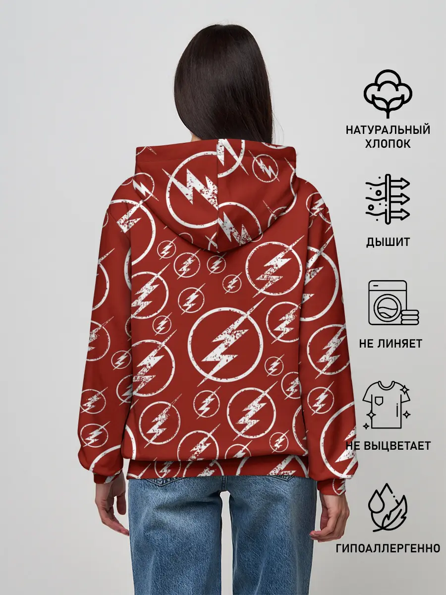 Женское худи / The Flash Logo Pattern
