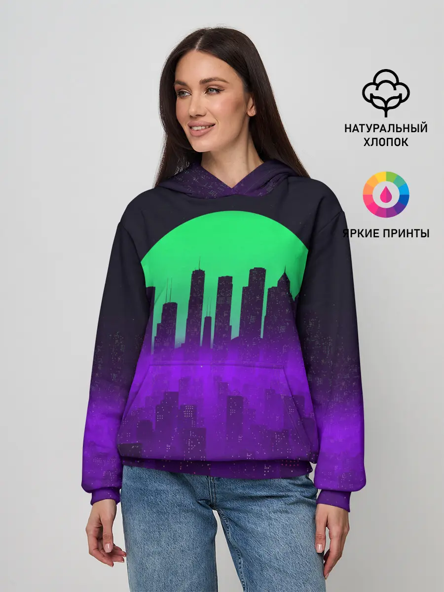 Женское худи / НЕОНОВЫЙ ГОРОД