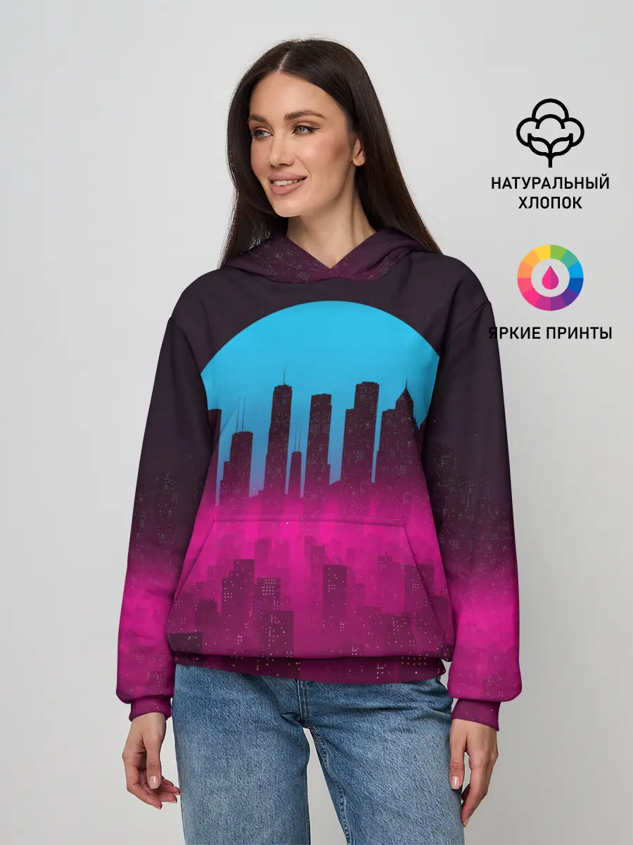 Женское худи / НЕОНОВЫЙ ГОРОД
