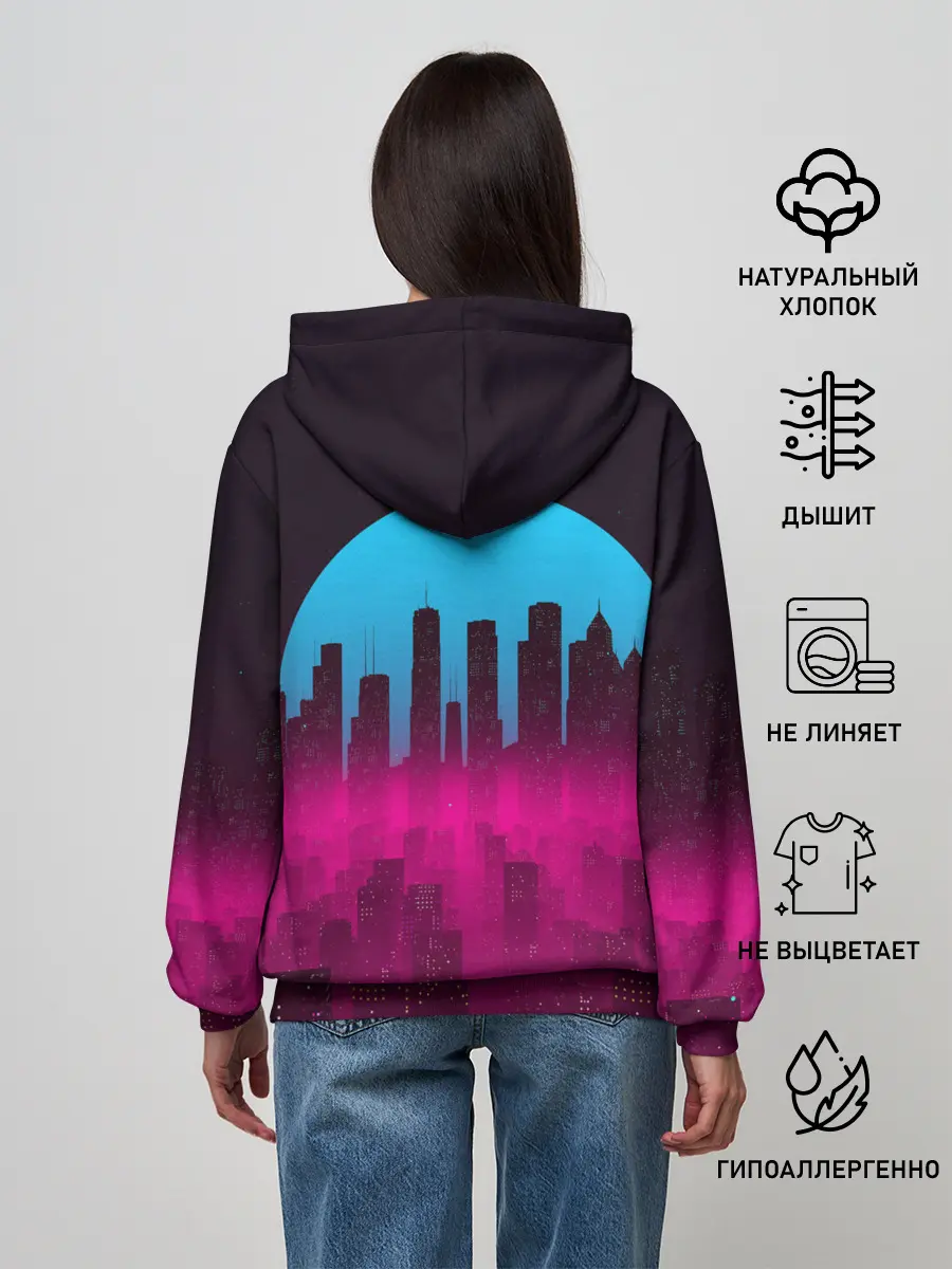 Женское худи / НЕОНОВЫЙ ГОРОД