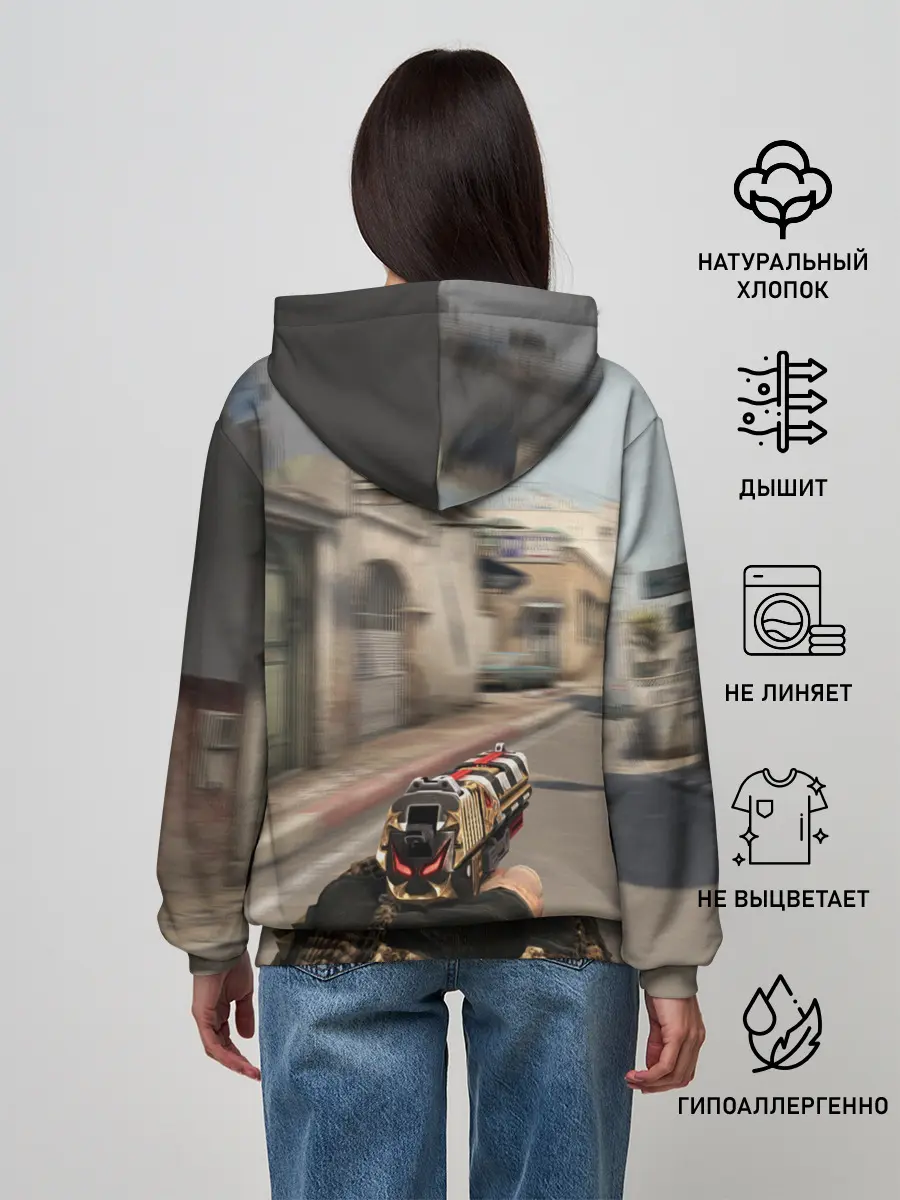 Женское худи / CS:GO - Ominous Look | Зловещий взгляд