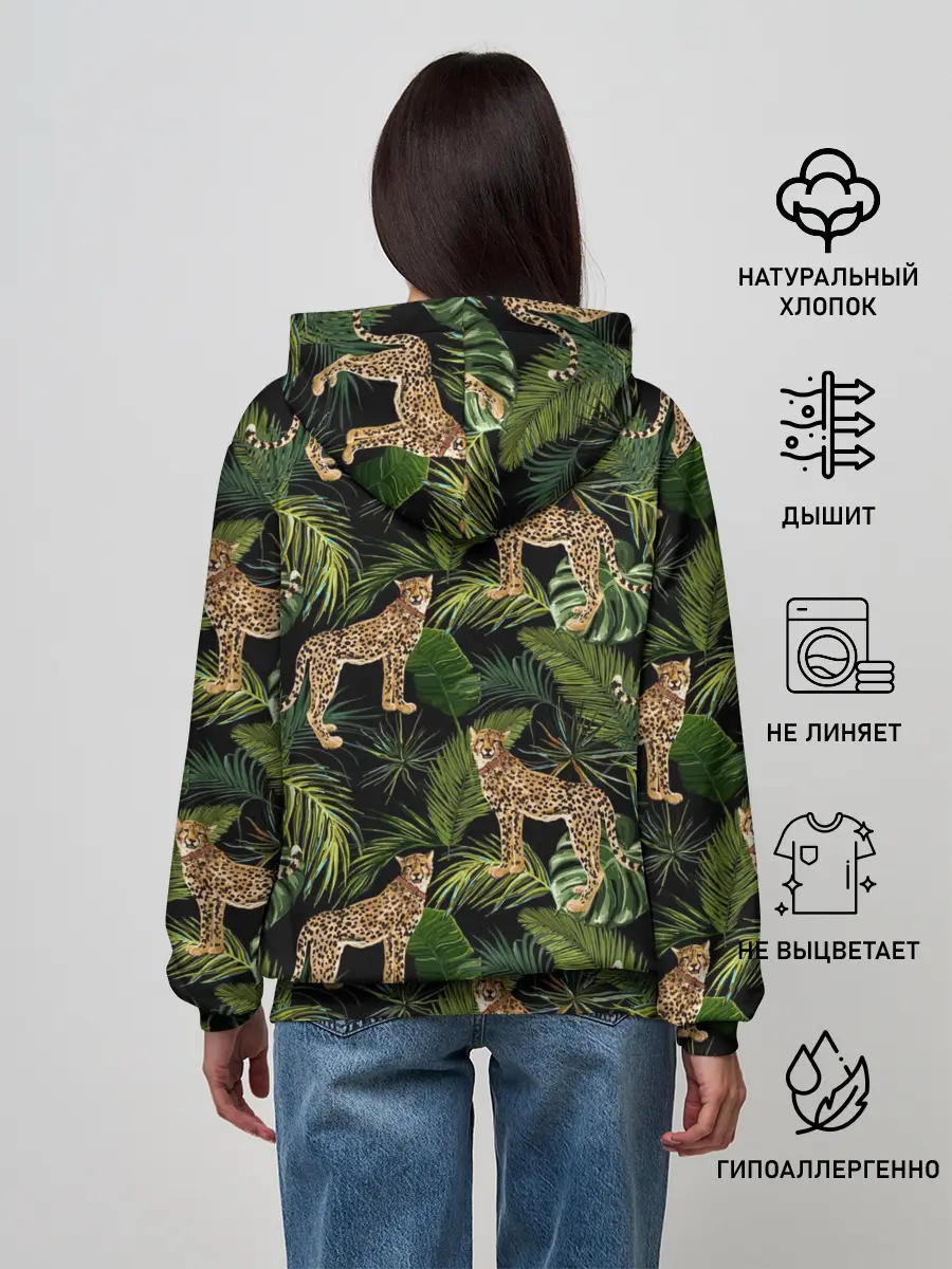Женское худи / Леопарды на ветках