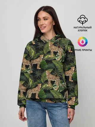 Женское худи / Леопарды на ветках