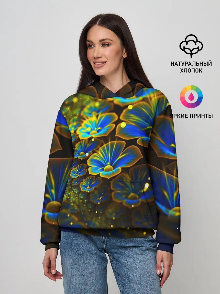 Женское худи / Ночные Цветочки