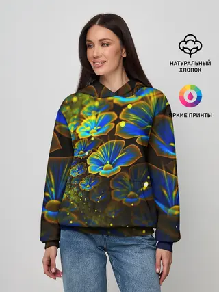 Женское худи / Ночные Цветочки