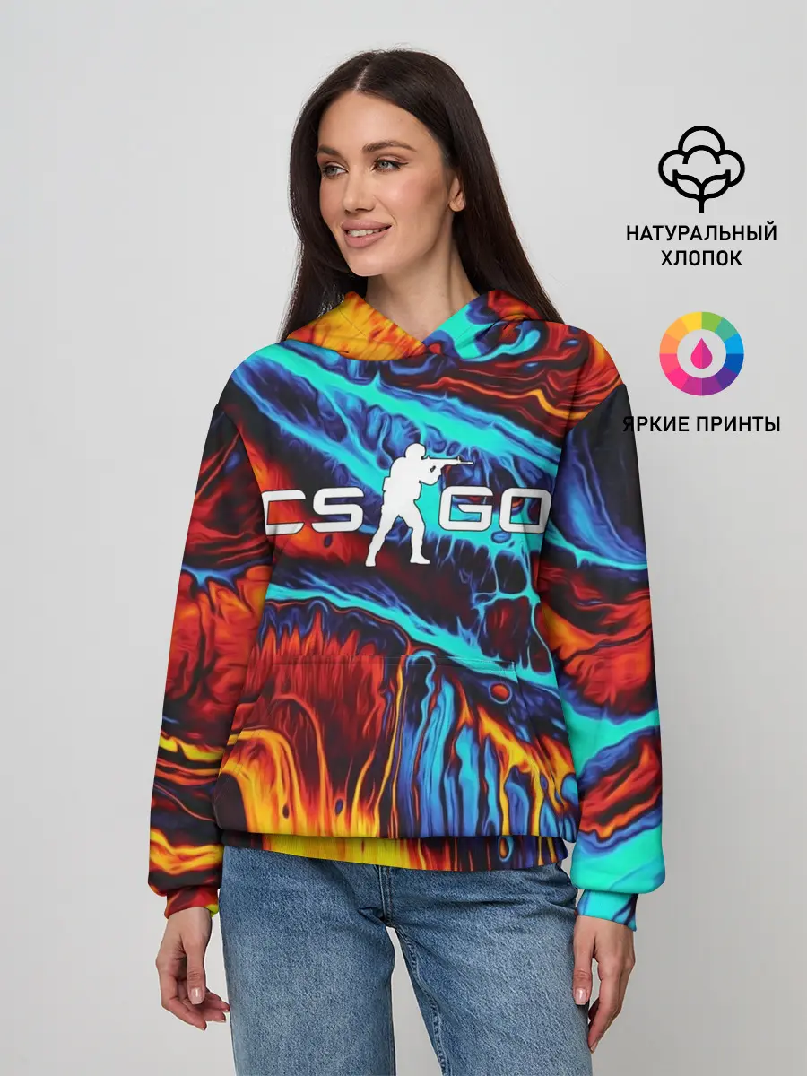 Женское худи / CS GO STRIPES FLAME | КС ГО ПЛАМЯ