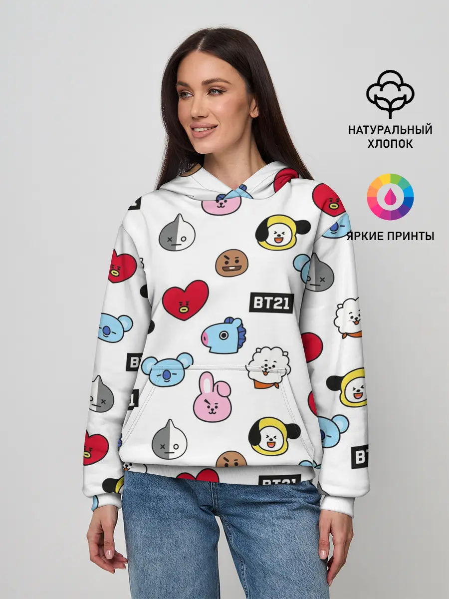 Женское худи / BTS | БТС | BANGTAN BOYS | BT21