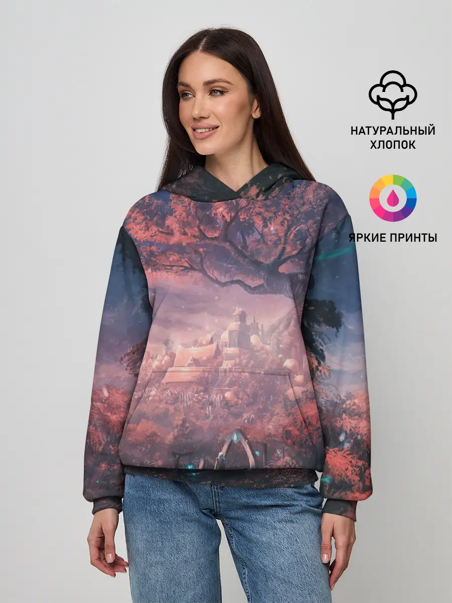 Женское худи / Anime art tree