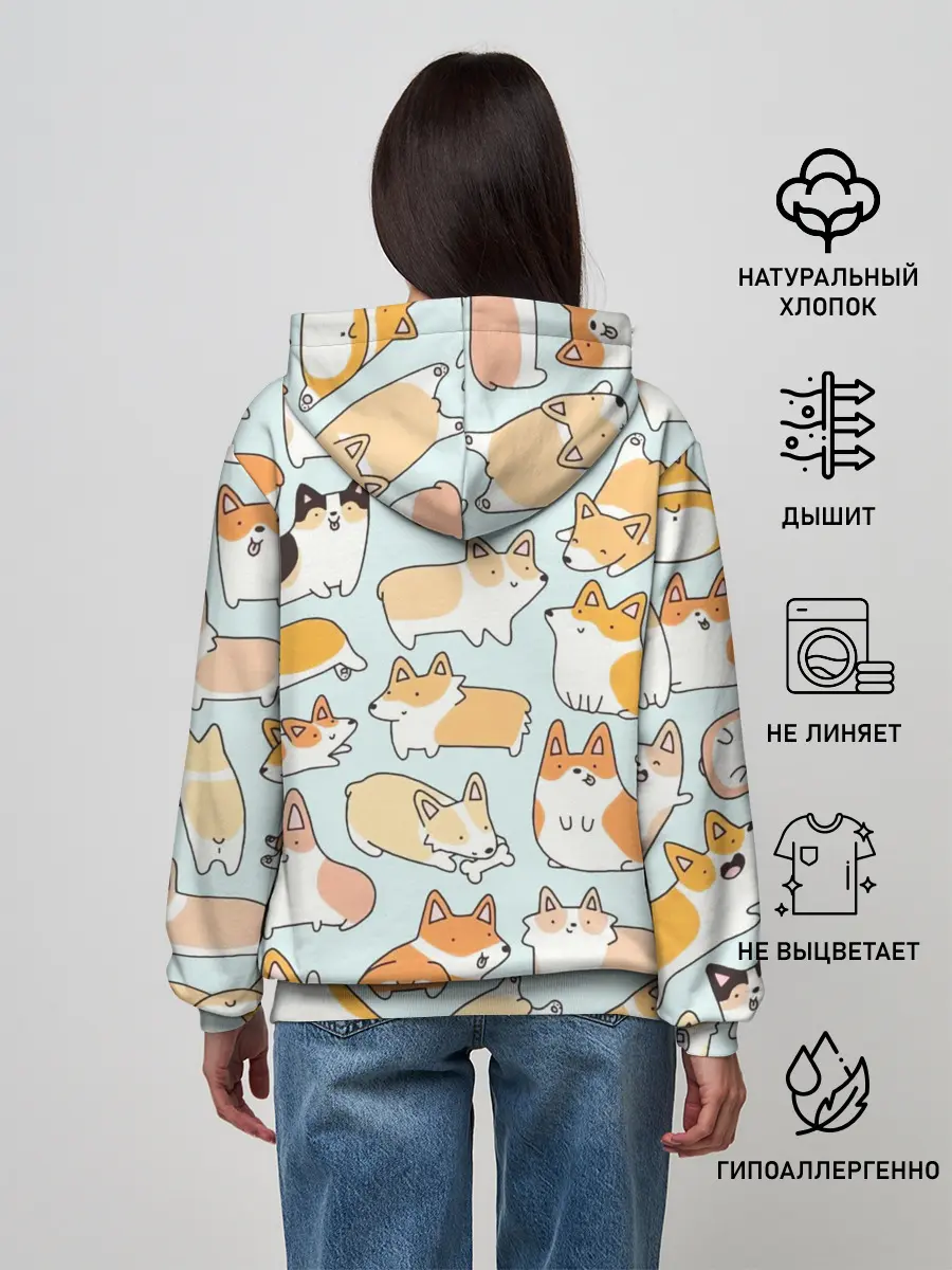 Женское худи / Милые корги