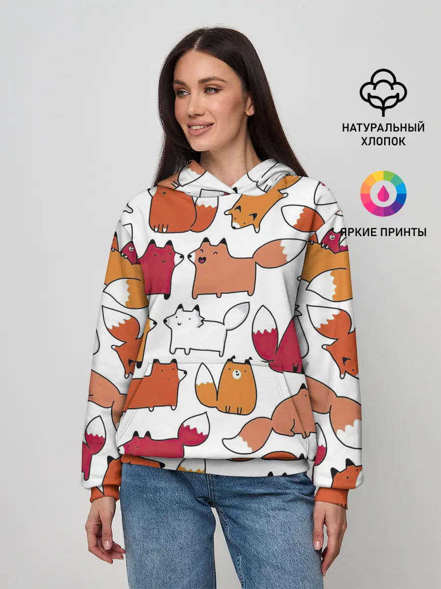 Женское худи / Милые лисы