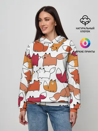 Женское худи / Милые лисы