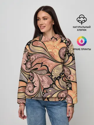 Женское худи / дудл узоры