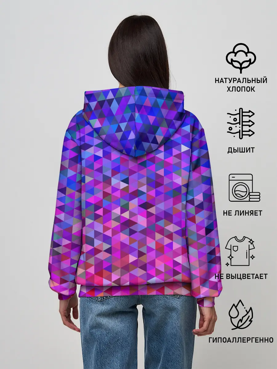 Женское худи / Треугольники мозаика пиксели