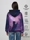 Женское худи / Бабочка кот силуэт фиолетовый