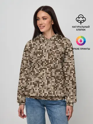 Женское худи / ВЯЗАНЫЙ КАМУФЛЯЖ