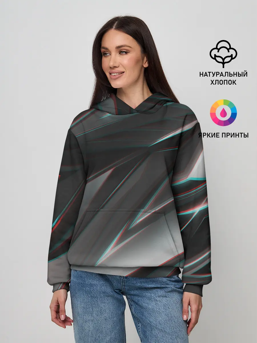 Женское худи / GEOMETRY STRIPES GLITCH