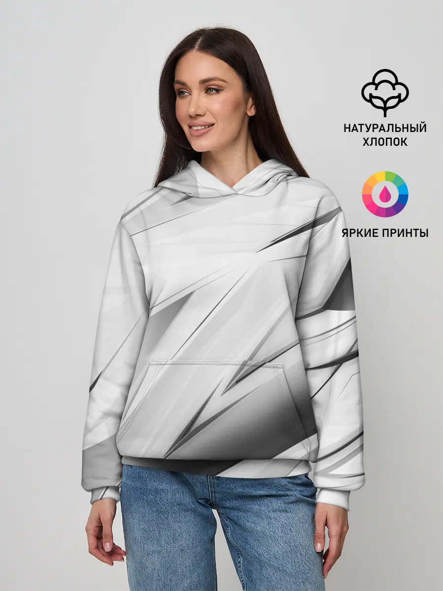 Женское худи / GEOMETRY STRIPES WHITE