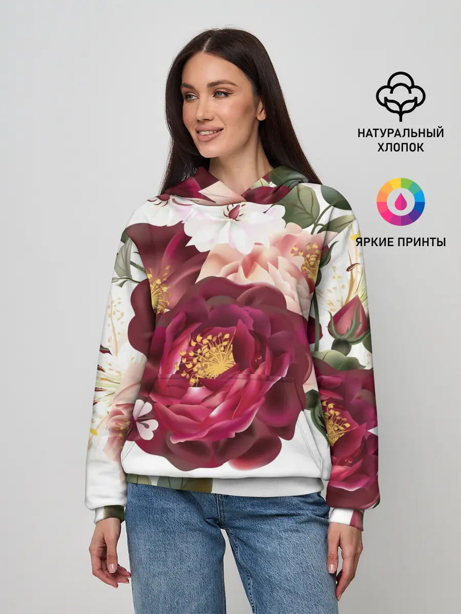 Женское худи / Розы