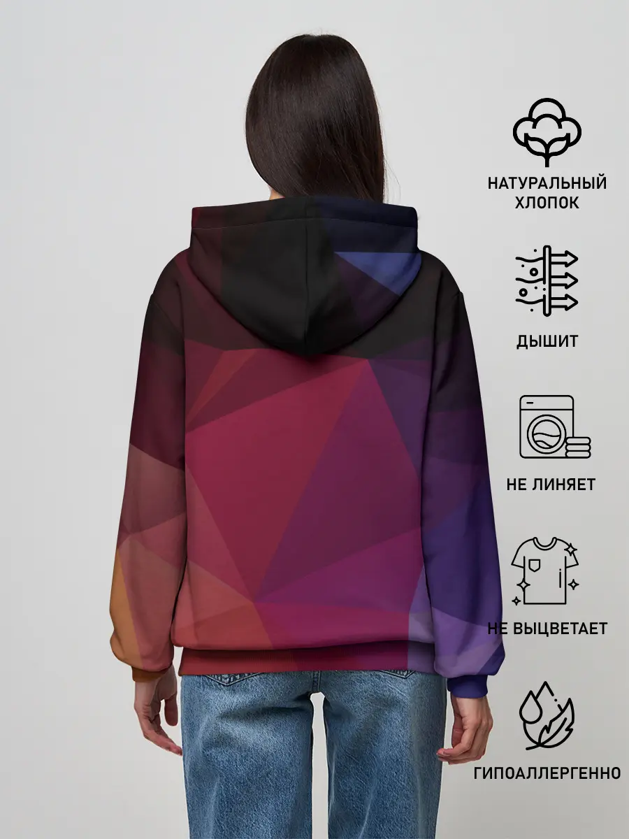 Женское худи / Полигональный фон