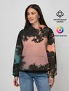 Женское худи / Пальмы вид снизу закат