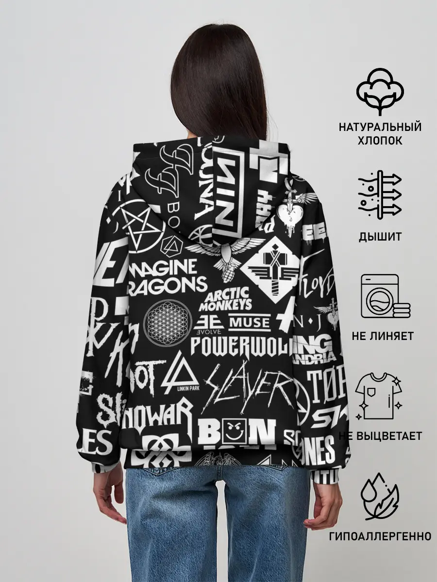 Женское худи / ЛОГОТИПЫ РОК ГРУПП