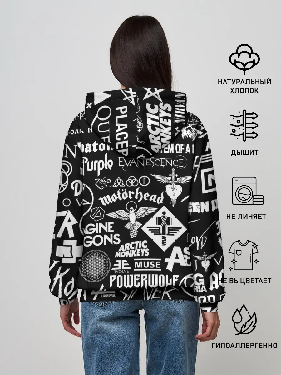 Женское худи / ЛОГОТИПЫ РОК ГРУПП