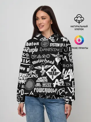 Женское худи / ЛОГОТИПЫ РОК ГРУПП