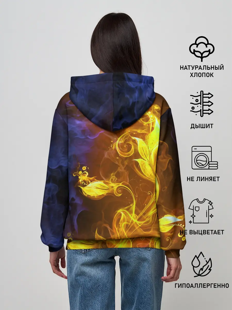 Женское худи / Огненный цветок