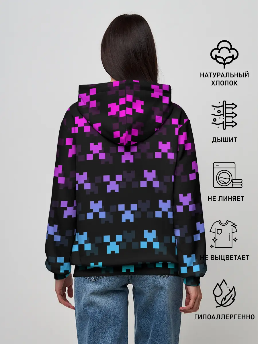 Женское худи / MINECRAFT CREEPER NEON