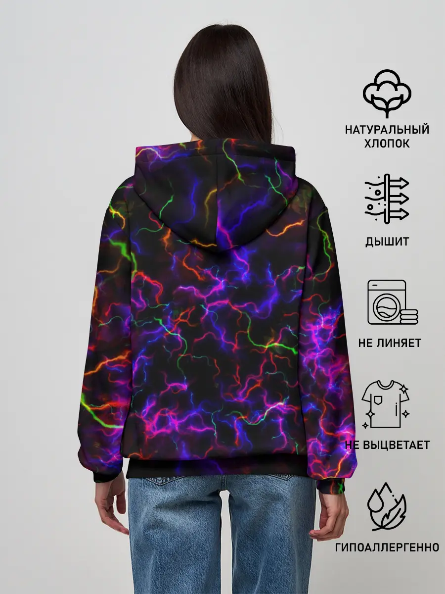 Женское худи / Ночное Грозовое Небо