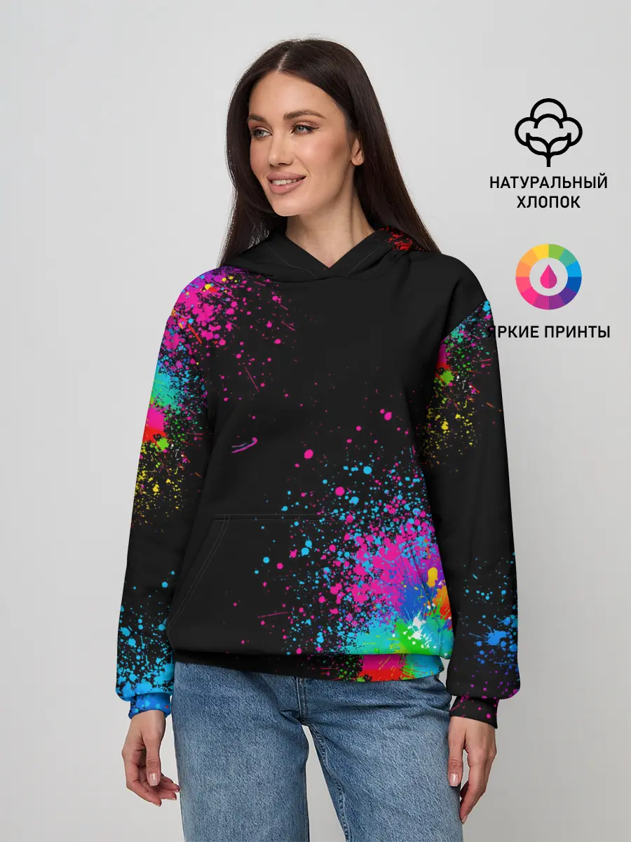 Женское худи / Брызги красок