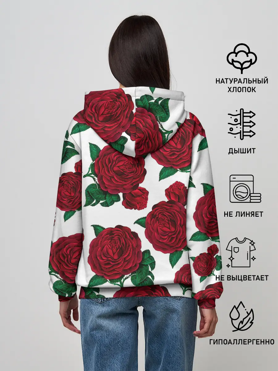 Женское худи / Винтажные розы