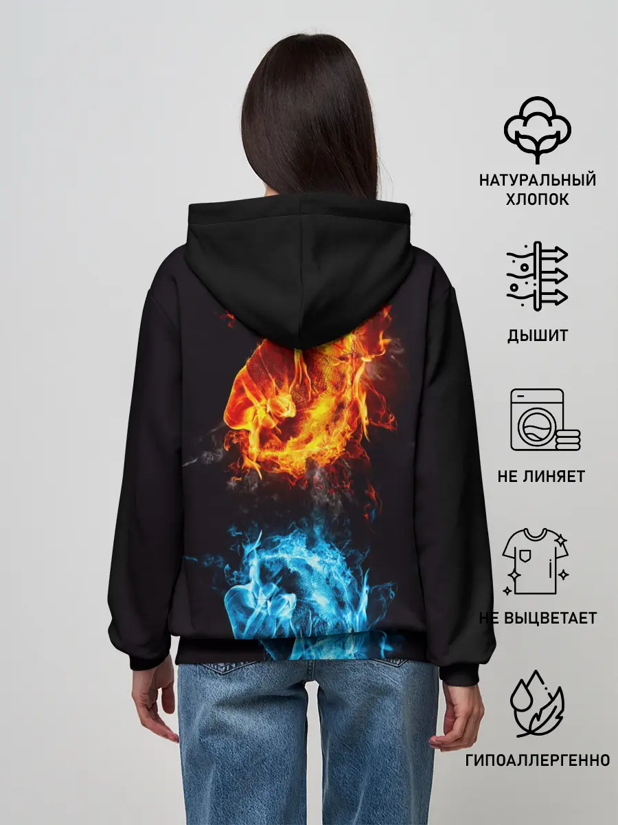 Женское худи / Огонь и Вода