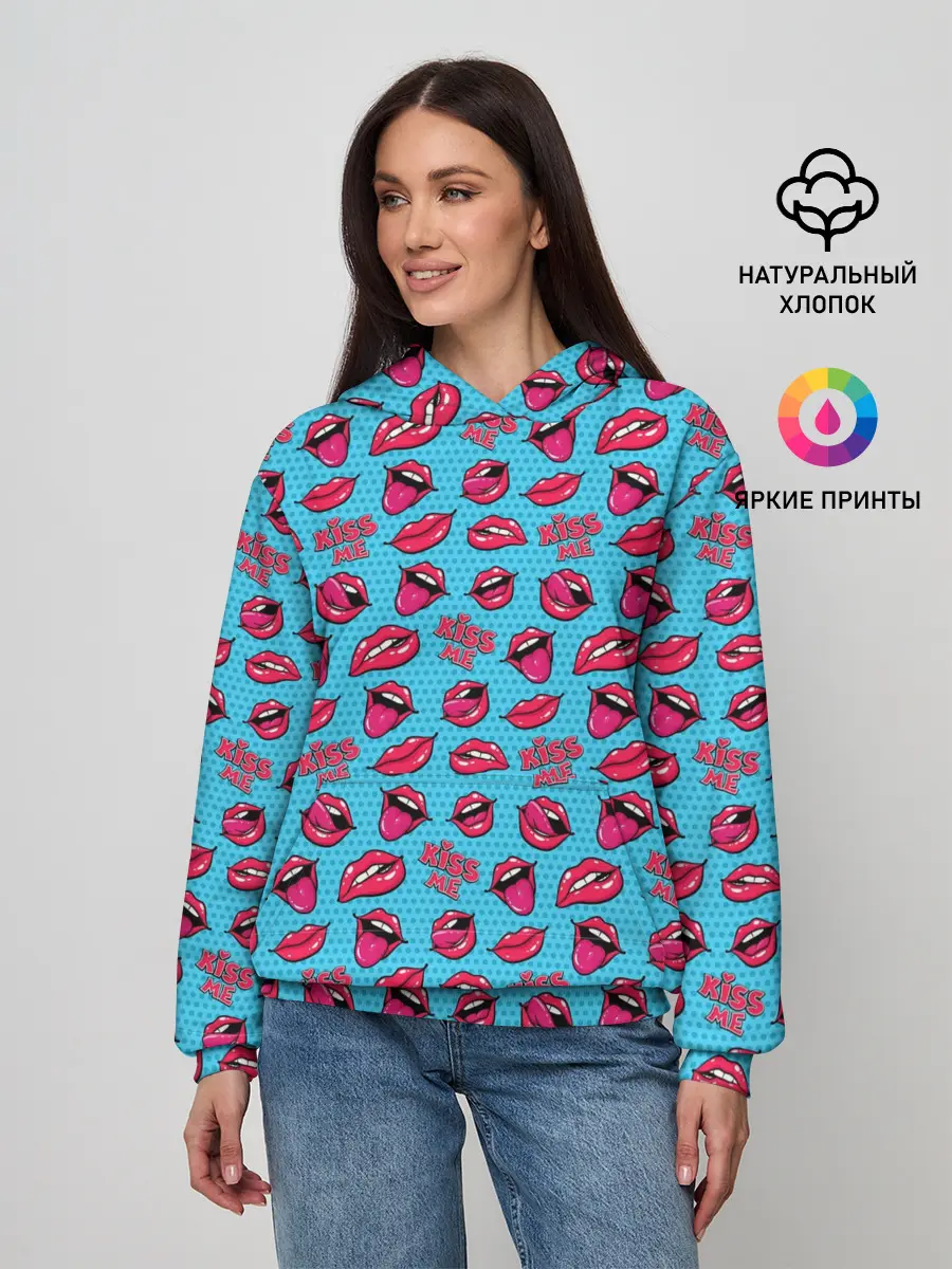 Женское худи / Губы. Поп-арт