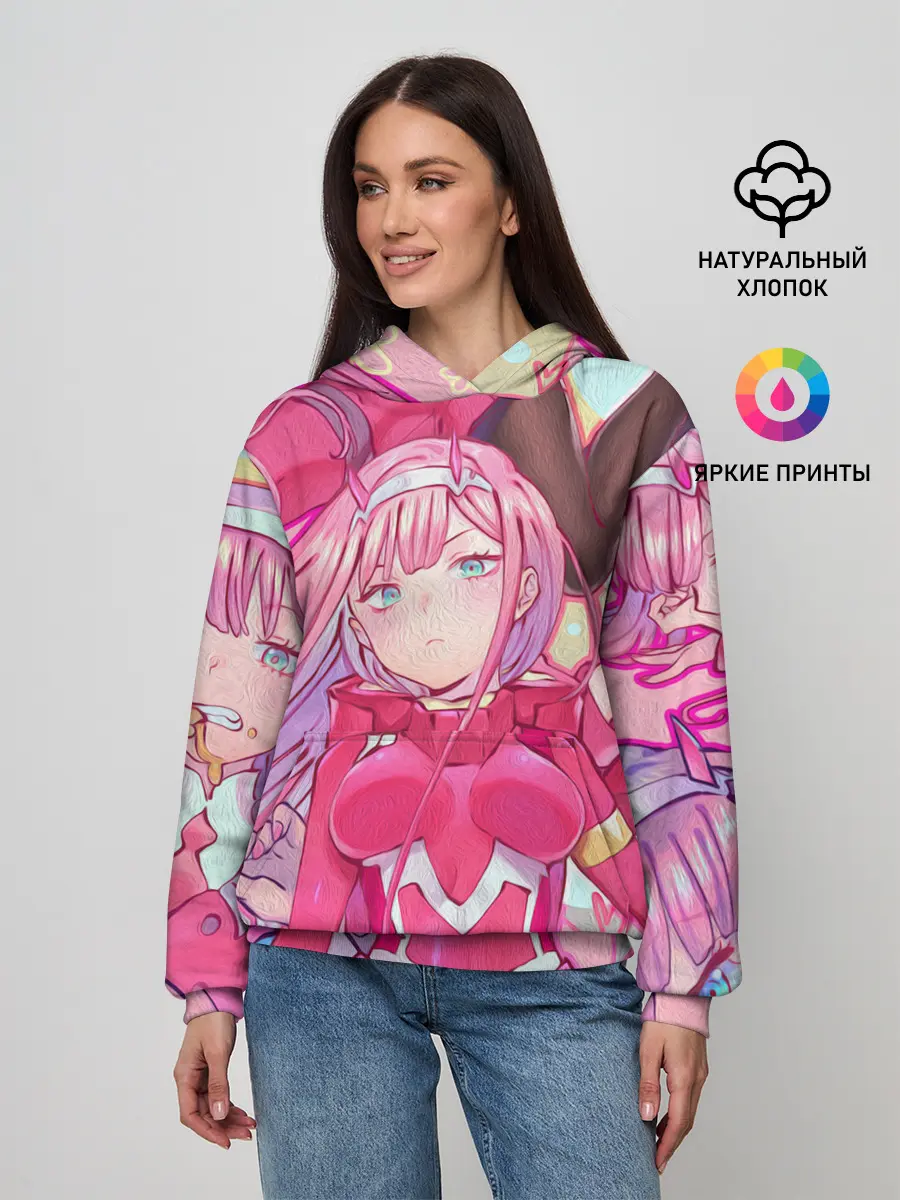 Женское худи / ноль два разная