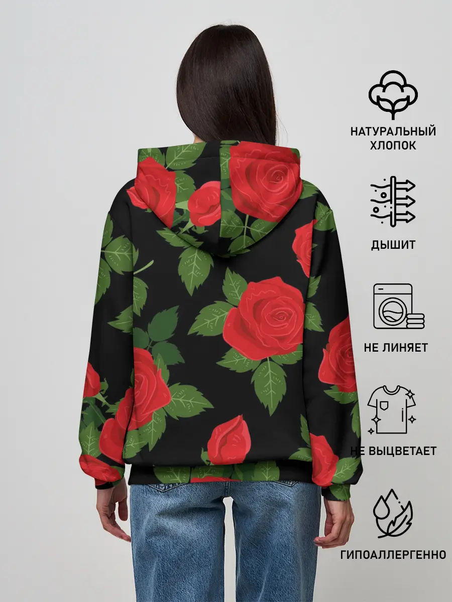 Женское худи / BTS Roses | Black