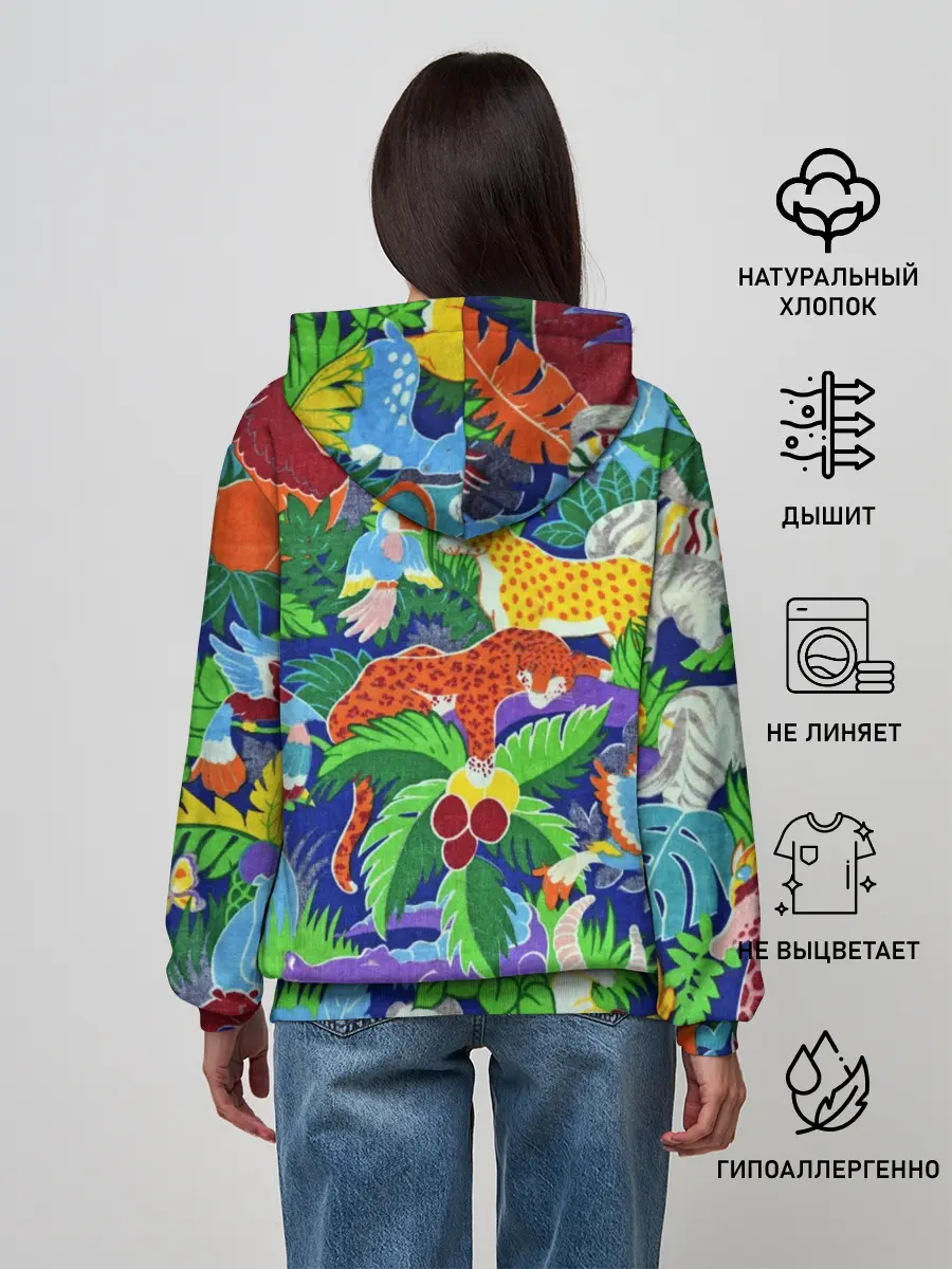 Женское худи / Текстура Холст | Сафари