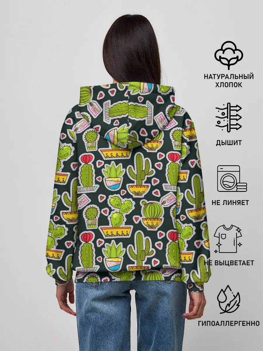 Женское худи / Кактусы